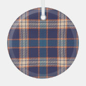Tartan plaid, kleurrijke marine textuur. glas ornament (Voorkant)