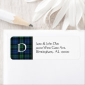 Tartan Plaid Monogram Adresetiketten Etiket (Insitu)