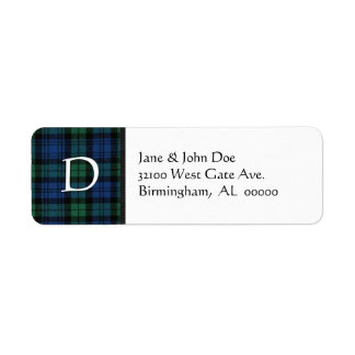 Tartan Plaid Monogrammes Étiquettes de adresse