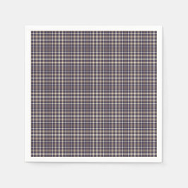 Tartan Plaid Patroon Bruin, Blauw & Beige No. 69 Servet