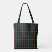Tartan plaid patroon, groen en rood, draagtas (Achterkant)