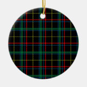 Tartan plaid patroon, groen en rood, keramisch ornament (Voorkant)
