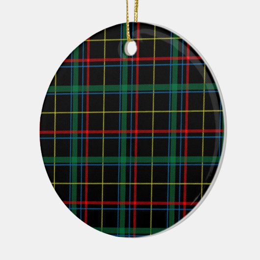 Tartan plaid patroon, groen en rood, keramisch ornament (Links)