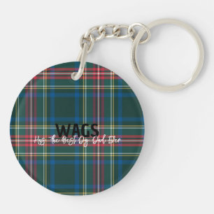 Tartan Plaid PET NAAM Beste Pap Moeder Ooit Feeste Sleutelhanger