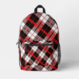 Tartan Plaid Red and Black Backpack Bedrukte Rugzak