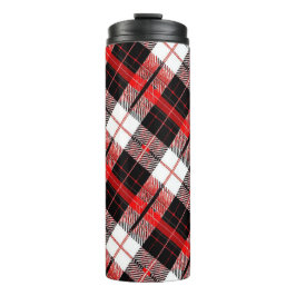Tartan Plaid Red and Black Thermal Tumbler Thermosbeker