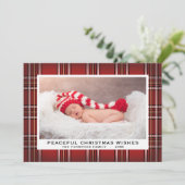 Tartan Plaid | Red Classic Holiday Carte photo (Debout devant)