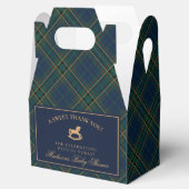 Tartan Plaid Rocking Horse Baby Shower Favor Box Bedankdoosjes (Geopend)