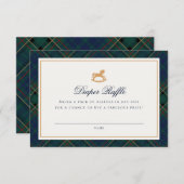 Tartan Plaid Rocking Horse Diaper Raffle Card Informatiekaartje (Voorkant / Achterkant)