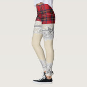 Tartan plaid rode strik patroon leggings (Links)
