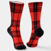 Tartan Plaid Rood Traditioneel Modern Collectie Sokken (Gebogen)