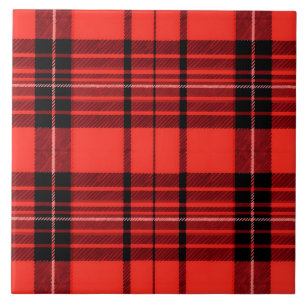 Tartan Plaid Rood Traditioneel Modern Collectie Tegeltje
