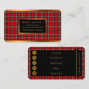 Tartan Plaid Rood Traditioneel Populair Collectie Visitekaartje