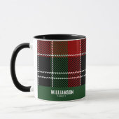 Tartan Plaid Schots Patroon Custom Familienaam Mok (Links)