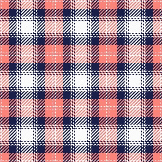 Tartan Plaid Towel Coral Navy Birthday Present