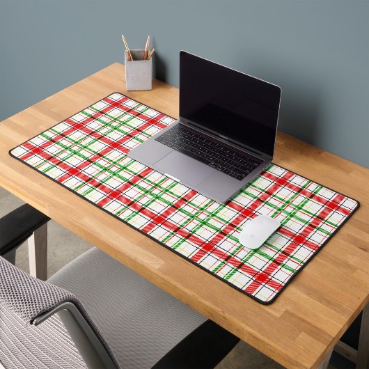 Tartan plat de Noël - Blanc