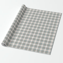 Tartan Pset Beige, Blue & Oranje No. 57 Cadeaupapier