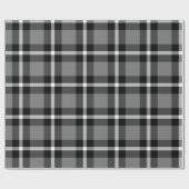 Tartan Pset Black, Grey & White No. 48 Cadeaupapier (Vlak)