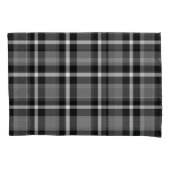 Tartan Pset Black, Grey & White No. 48 Kussensloop (Voorkant-Links)