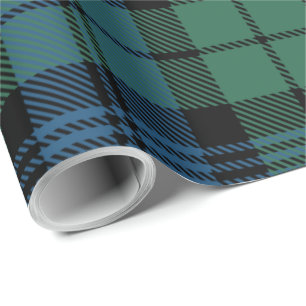 Tartan Pset Blue GreenClan Campbell Holiday Cadeaupapier