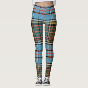 Tartan Pset Clan Anderson Brown Blauwgroen Patroon Leggings