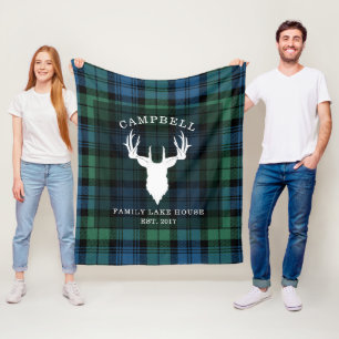 Tartan Pset Clan Campbell Familienaam Naam Lake Ho Fleece Deken