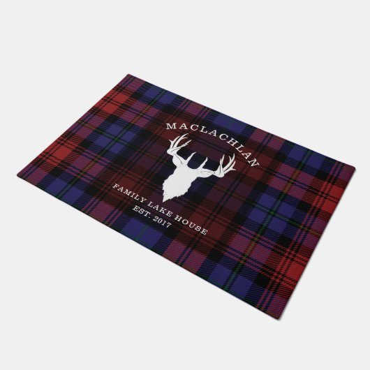 Tartan Pset Clan MacLachlan Familie Lake House Deurmat (Schuin)