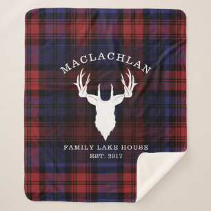Tartan Pset Clan MacLachlan Familie Lake House Sherpa Deken