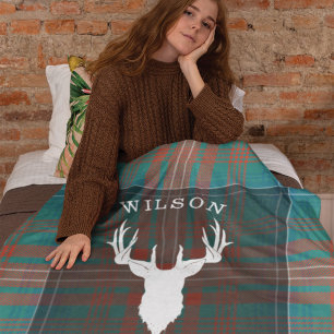 Tartan Pset Clan Wilson Family Lake House Sherpa Deken