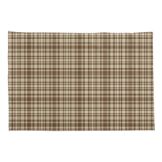 Tartan Pset Pattern Brown & Beige No. 70 Kussensloop (Achterkant-Rechts)