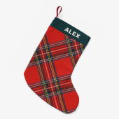 Tartan Pset Red Kerstmis Kleine Kerstsok (Voorkant (Hangend))
