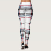 Tartan Pset Trendy Blue Black White Pattern Leggings (Achterkant)