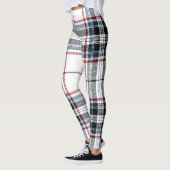 Tartan Pset Trendy Blue Black White Pattern Leggings (Links)