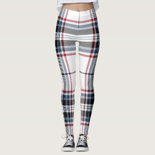 Tartan Pset Trendy Blue Black White Pattern Leggings