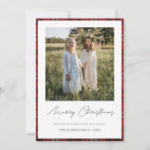 Tartan rand/achterkant Fijne Feestdagen Fotokaart Feestdagenkaart (Voorkant)