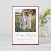 Tartan rand/achterkant Fijne Feestdagen Fotokaart Feestdagenkaart (Staand voorkant)