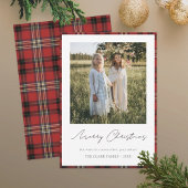 Tartan rand/achterkant Fijne Feestdagen Fotokaart Feestdagenkaart
