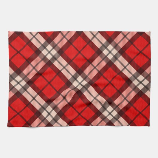 Tartan Red Plaid keukenhanddoek (Horizontaal)