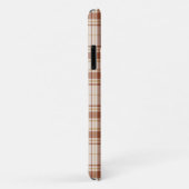 Tartan - Robuuste bruine en cementwitte telefoonta Case-Mate iPhone Case (Achterkant/rechts)