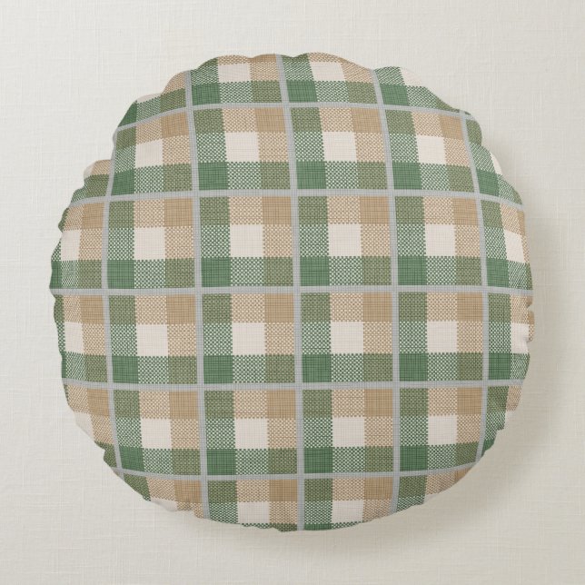 Tartan Rond Kussen (Voorkant)