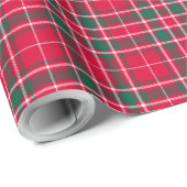 Tartan - rood groen en wit cadeaupapier (Rol Hoek)