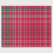 Tartan - rood groen en wit cadeaupapier (Vlak)