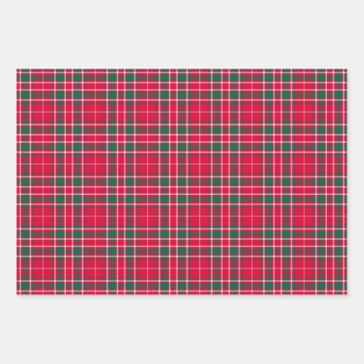 Tartan - rood groen en wit inpakpapier vel (Voorkant 2)
