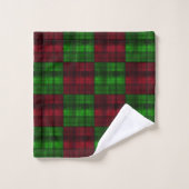Tartan rouge et vert de Noël. (Gant de toilette)