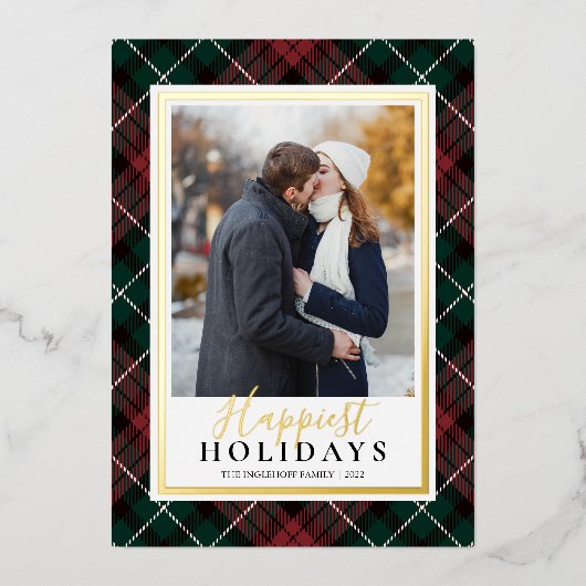 Tartan rouge et vert les vacances les plus heureus (Recto)