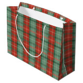 Tartan rouge et vert motif moyen sac cadeau (Dos Angle)