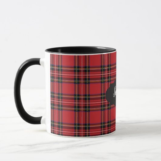 Tartan rouge preppy Plaid Combo Mug (Gauche)