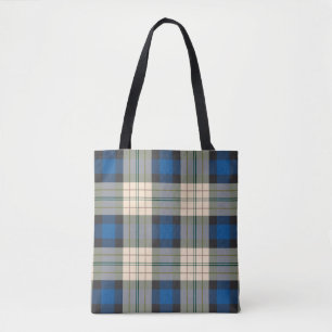 Tartan ruitenpatroon - traditioneel blauw beige draagtas