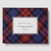 Tartan Rustic Check Geplaagd Trouwen Gastenboek (Voorkant)