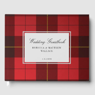 Tartan Rustic Wallace Schotse ruit Rood Zwart Geru Gastenboek